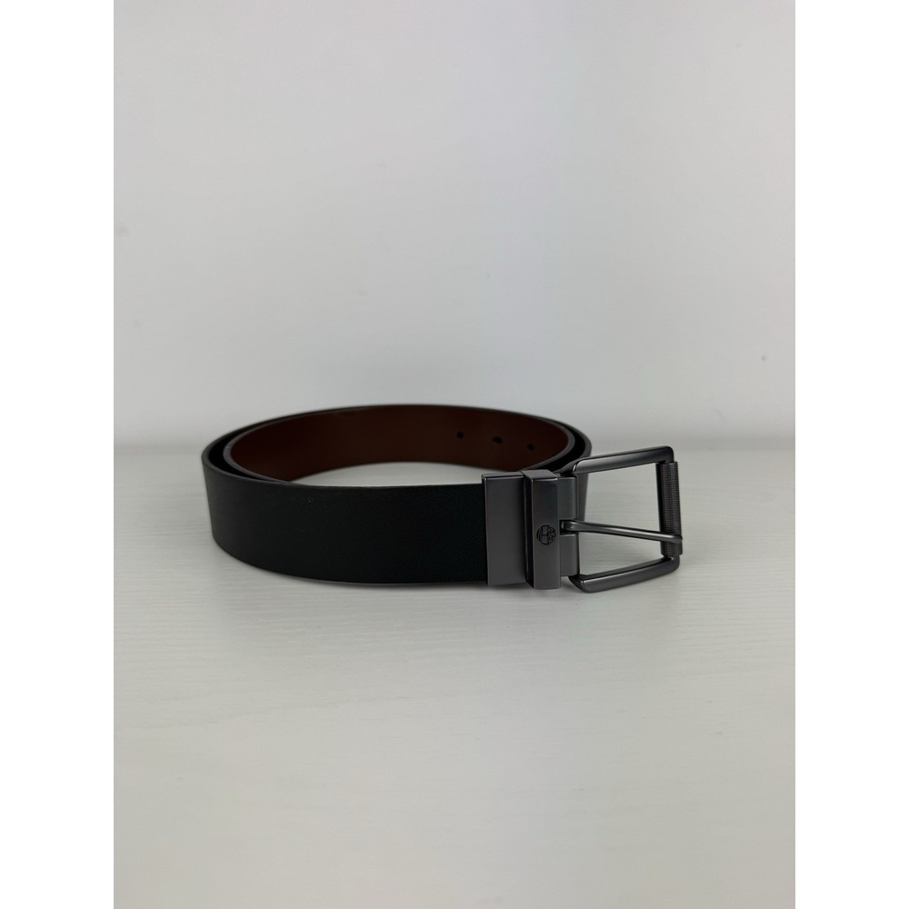 Men's Reversible Black Brown Belt Gunmetal Buckle XL 46" Length Holes At 38- 42